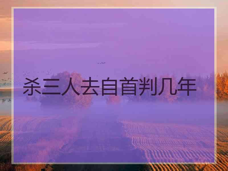 杀三人去自首判几年