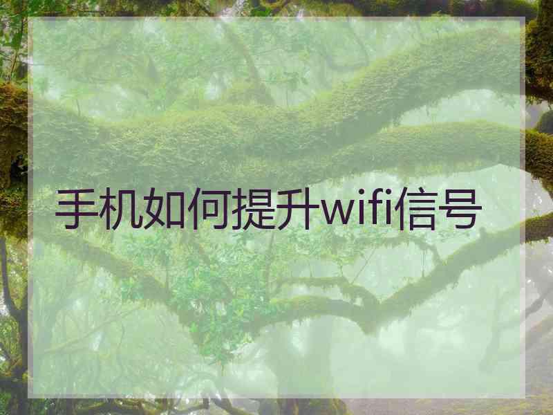 手机如何提升wifi信号