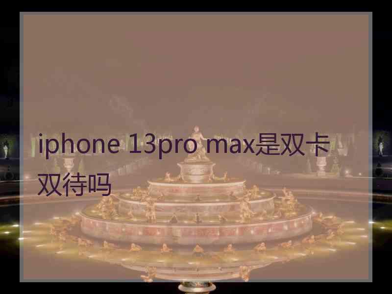 iphone 13pro max是双卡双待吗