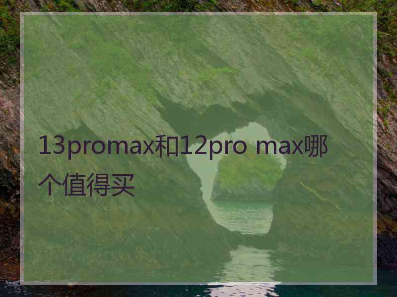 13promax和12pro max哪个值得买