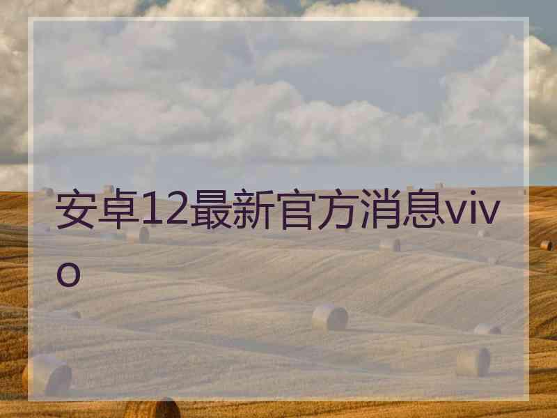 安卓12最新官方消息vivo