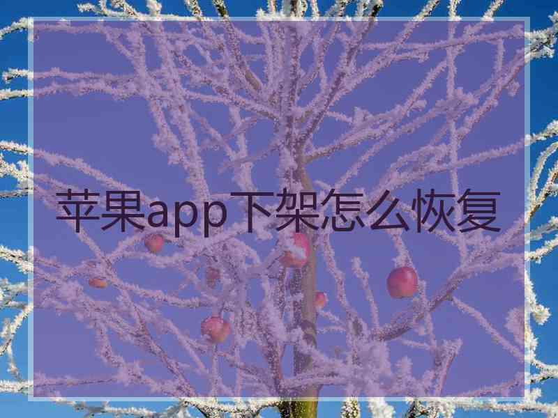 苹果app下架怎么恢复