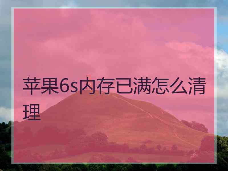 苹果6s内存已满怎么清理