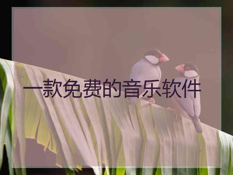 一款免费的音乐软件