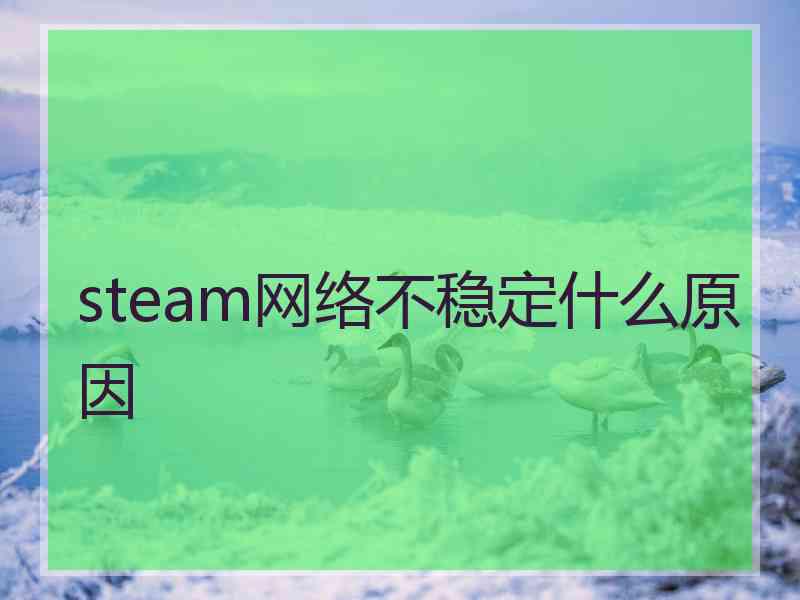 steam网络不稳定什么原因