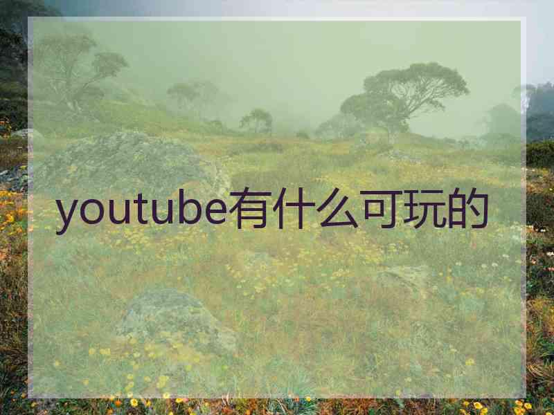 youtube有什么可玩的