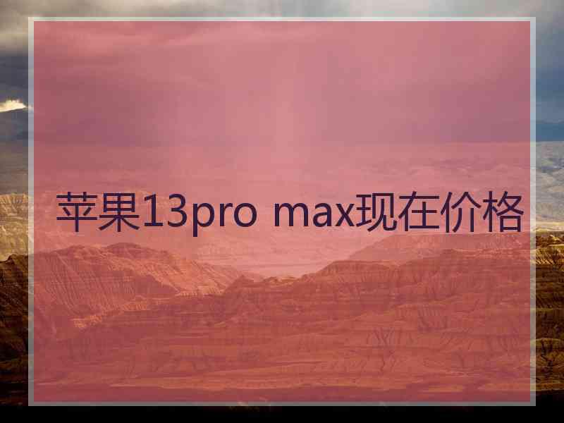 苹果13pro max现在价格