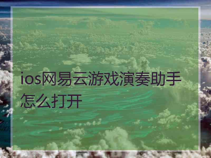 ios网易云游戏演奏助手怎么打开