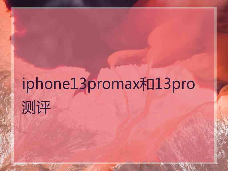 iphone13promax和13pro测评