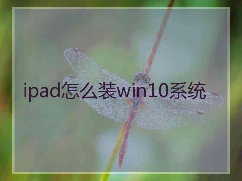 ipad怎么装win10系统