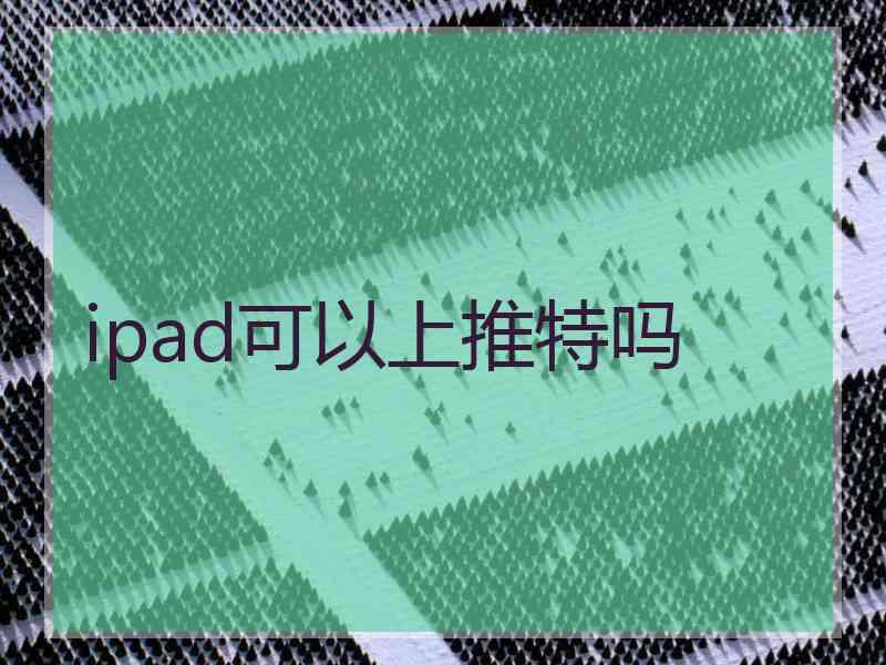 ipad可以上推特吗