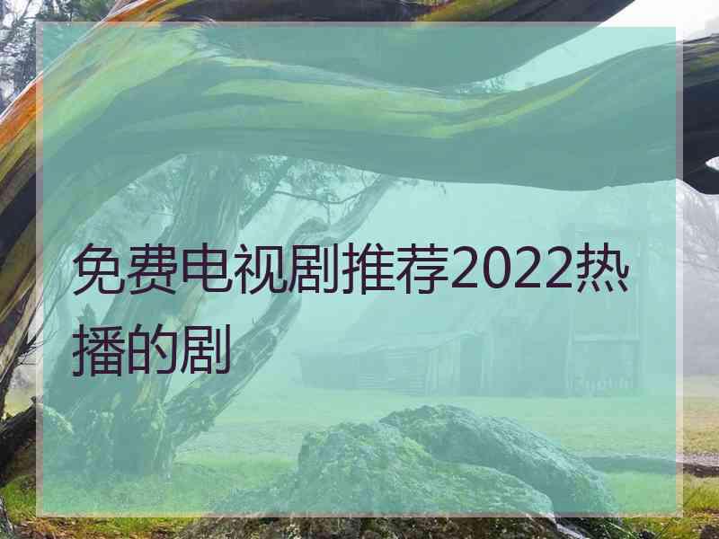 免费电视剧推荐2022热播的剧