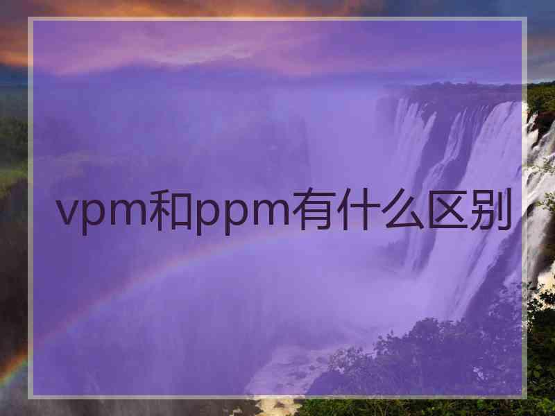 vpm和ppm有什么区别