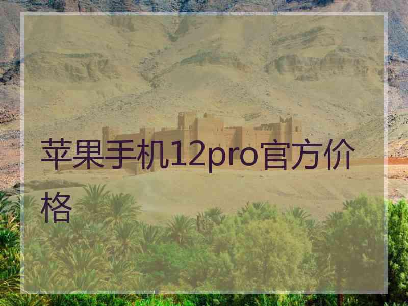 苹果手机12pro官方价格