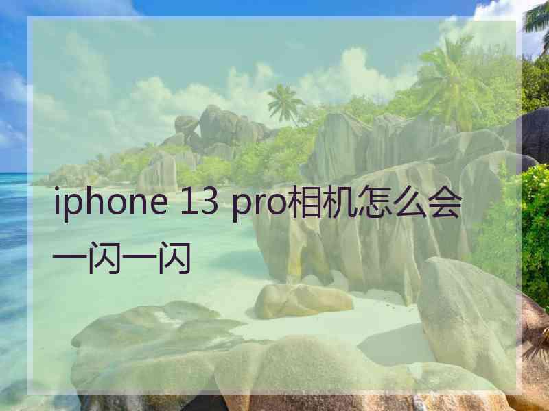 iphone 13 pro相机怎么会一闪一闪