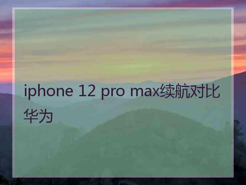 iphone 12 pro max续航对比华为