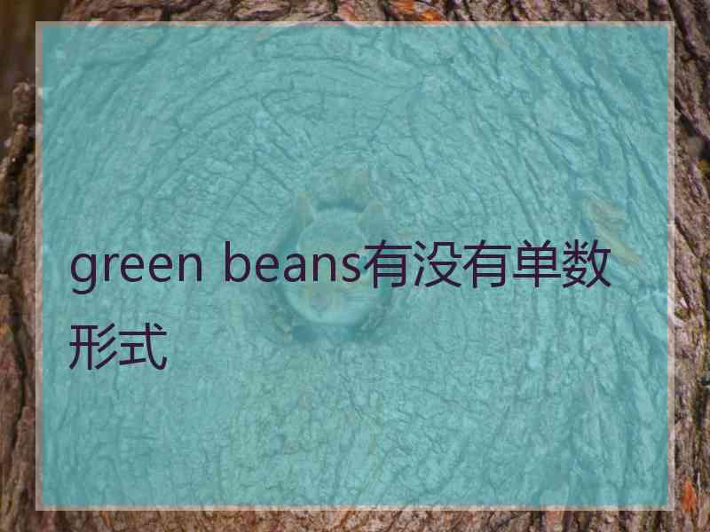 green beans有没有单数形式