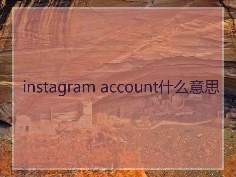 instagram account什么意思