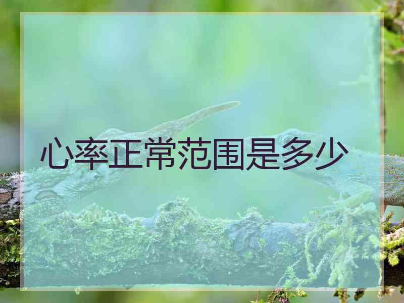 心率正常范围是多少