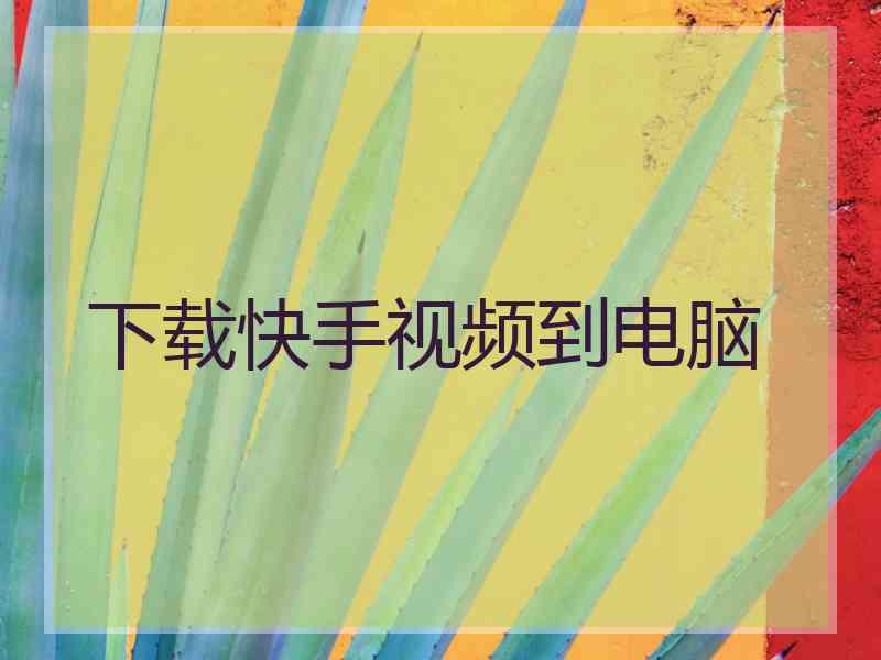 下载快手视频到电脑