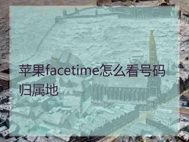 苹果facetime怎么看号码归属地