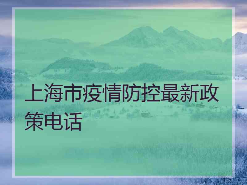 上海市疫情防控最新政策电话