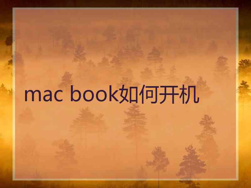 mac book如何开机