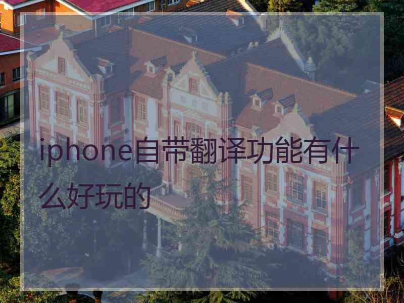 iphone自带翻译功能有什么好玩的