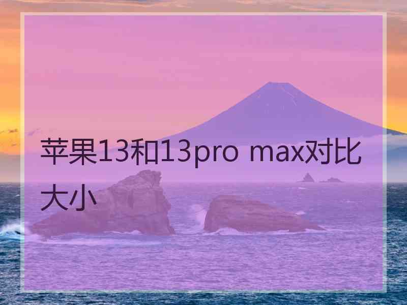 苹果13和13pro max对比大小