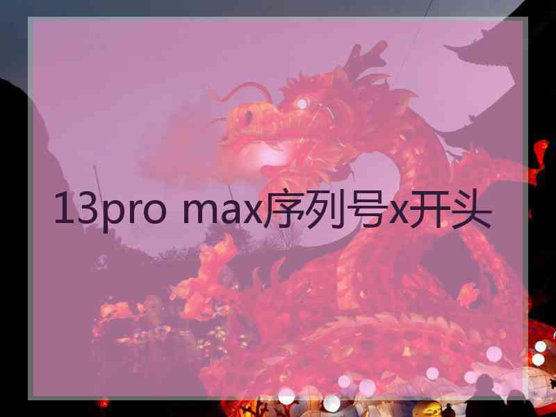 13pro max序列号x开头