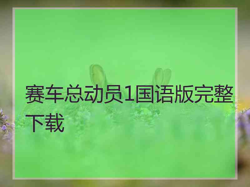 赛车总动员1国语版完整下载