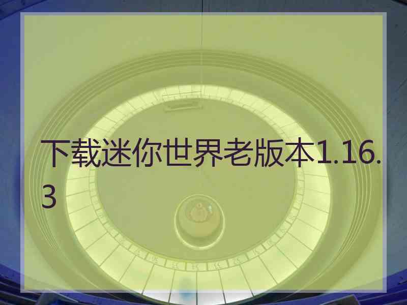 下载迷你世界老版本1.16.3