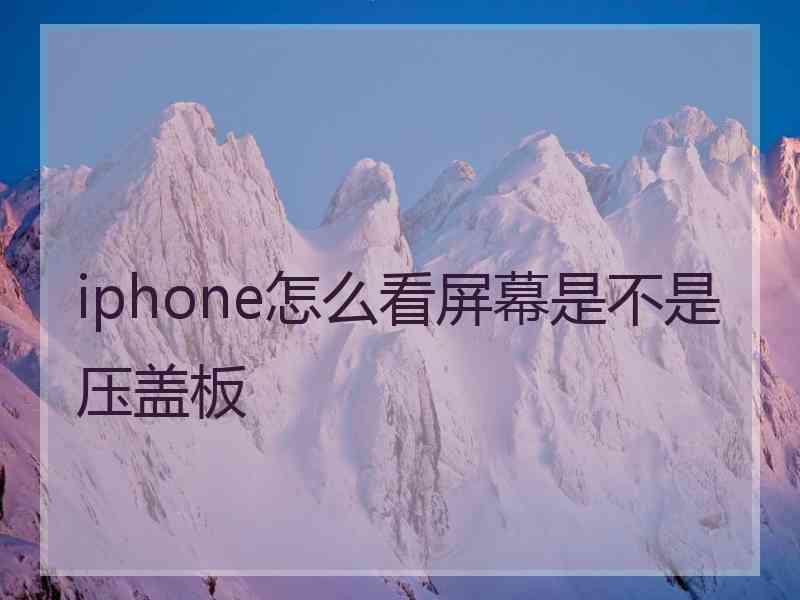 iphone怎么看屏幕是不是压盖板