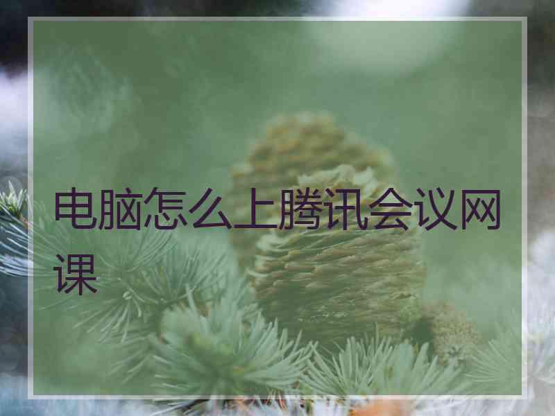 电脑怎么上腾讯会议网课