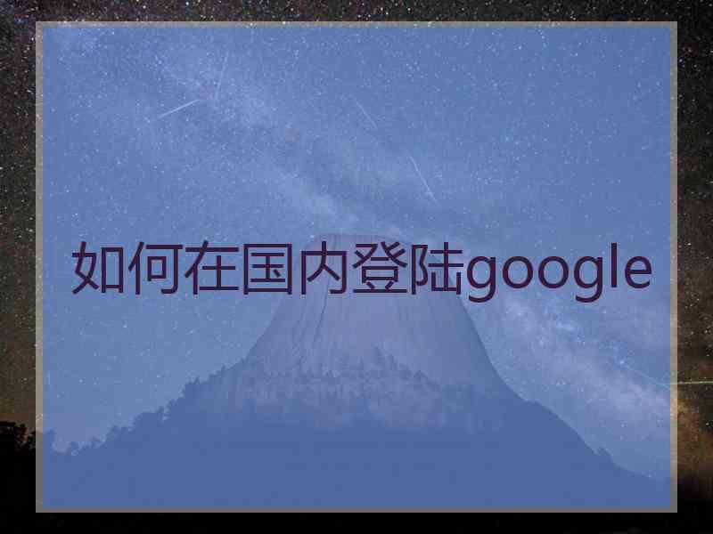 如何在国内登陆google