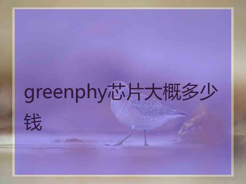 greenphy芯片大概多少钱