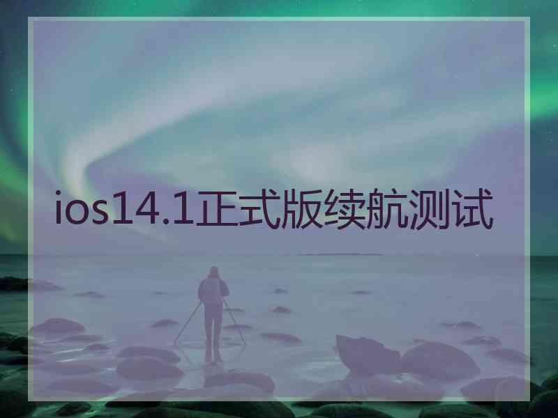 ios14.1正式版续航测试