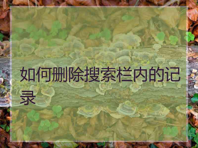 如何删除搜索栏内的记录