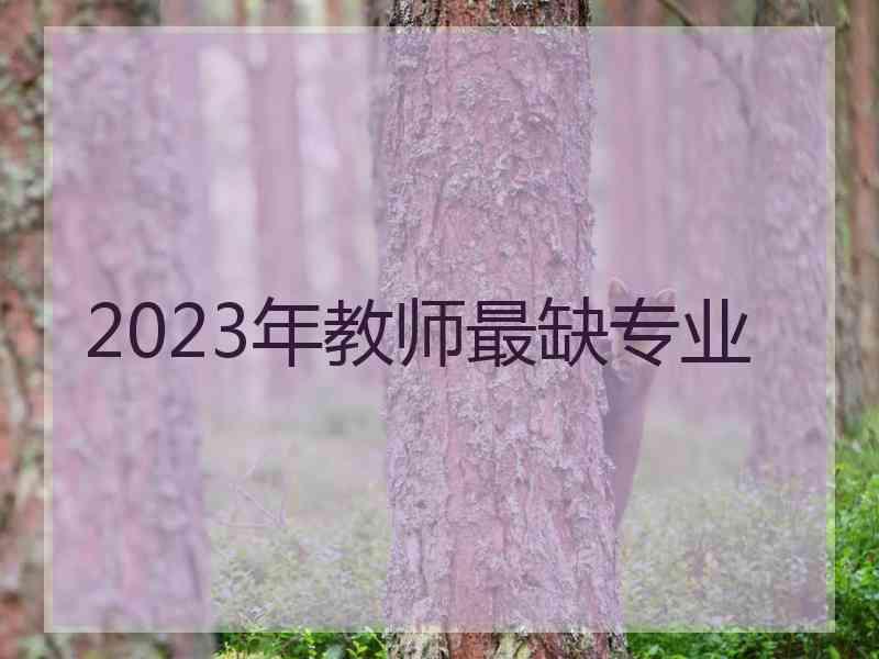 2023年教师最缺专业