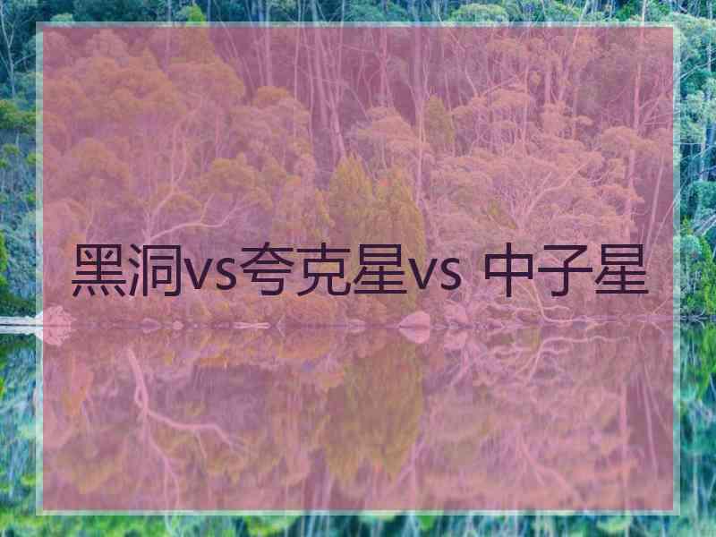 黑洞vs夸克星vs 中子星