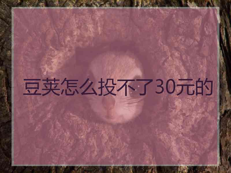 豆荚怎么投不了30元的