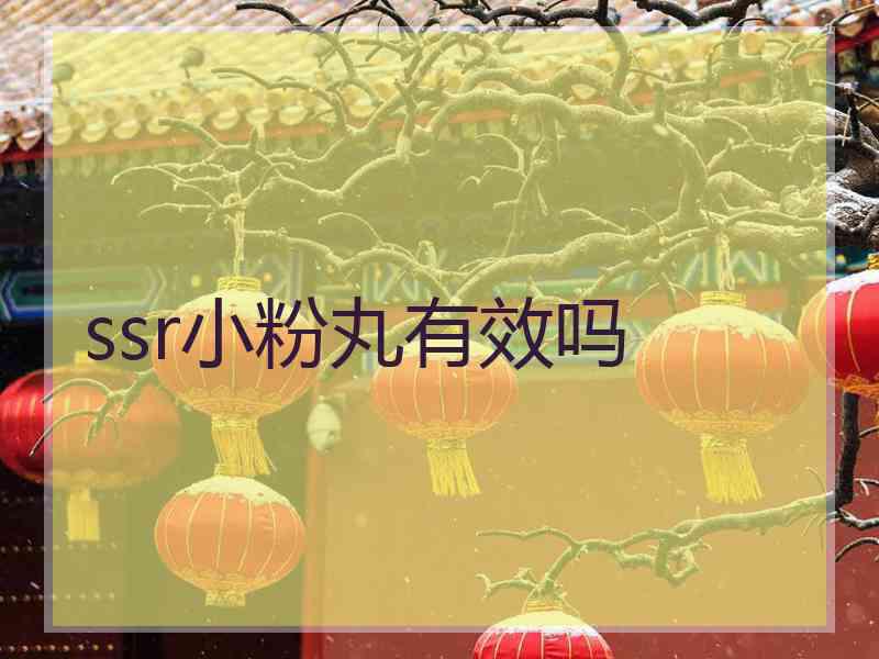 ssr小粉丸有效吗