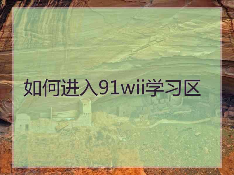 如何进入91wii学习区