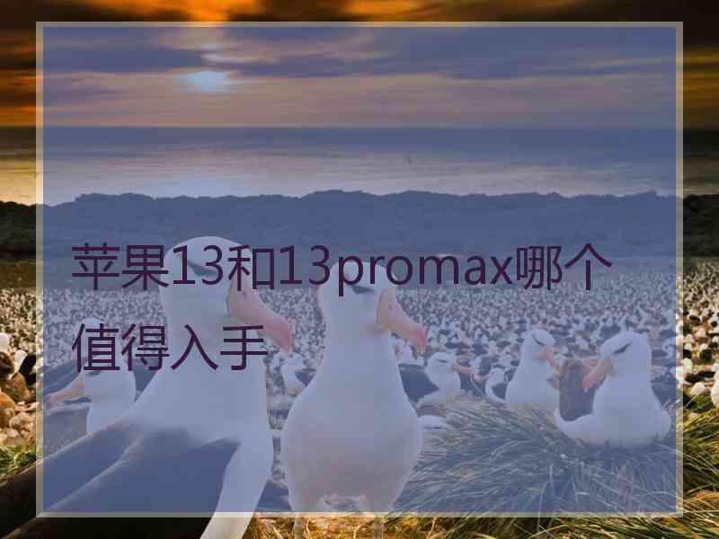 苹果13和13promax哪个值得入手