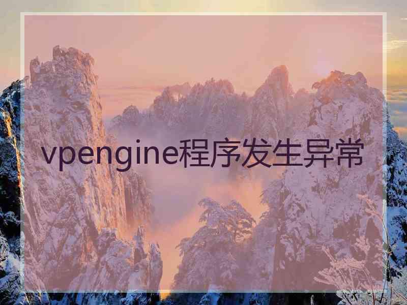 vpengine程序发生异常