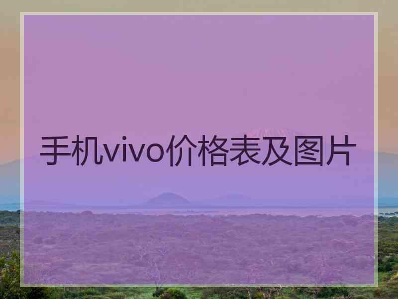 手机vivo价格表及图片