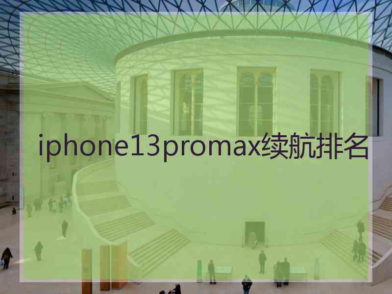 iphone13promax续航排名