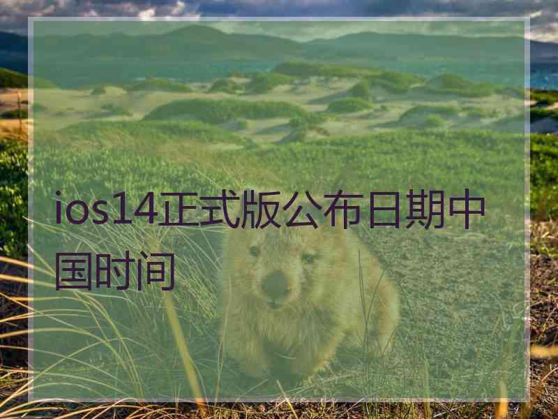 ios14正式版公布日期中国时间