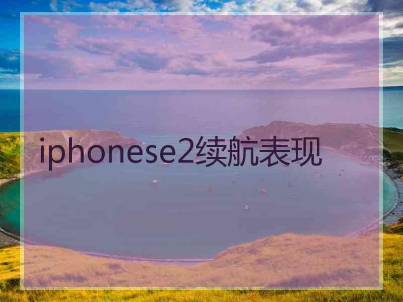 iphonese2续航表现