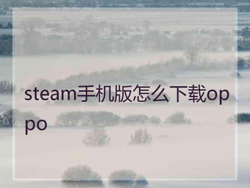 steam手机版怎么下载oppo